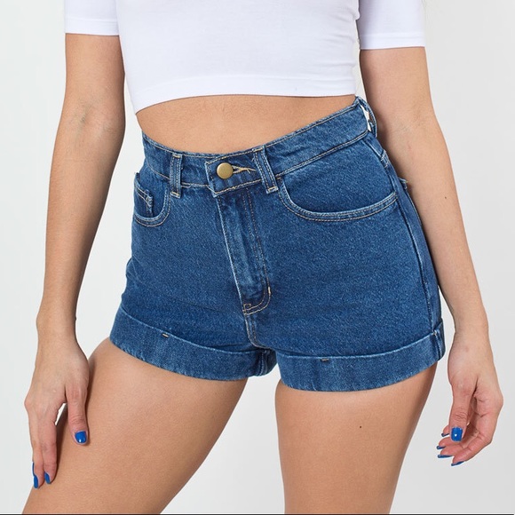 American Apparel Pants - American Apparel Cuffed Denim Shorts